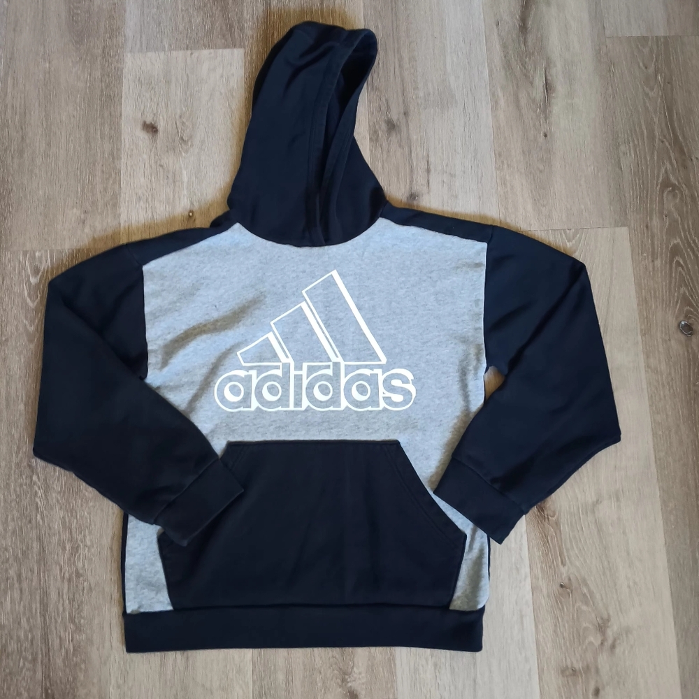 Kids L 14/16 Adidas Black and Gray Hoodie